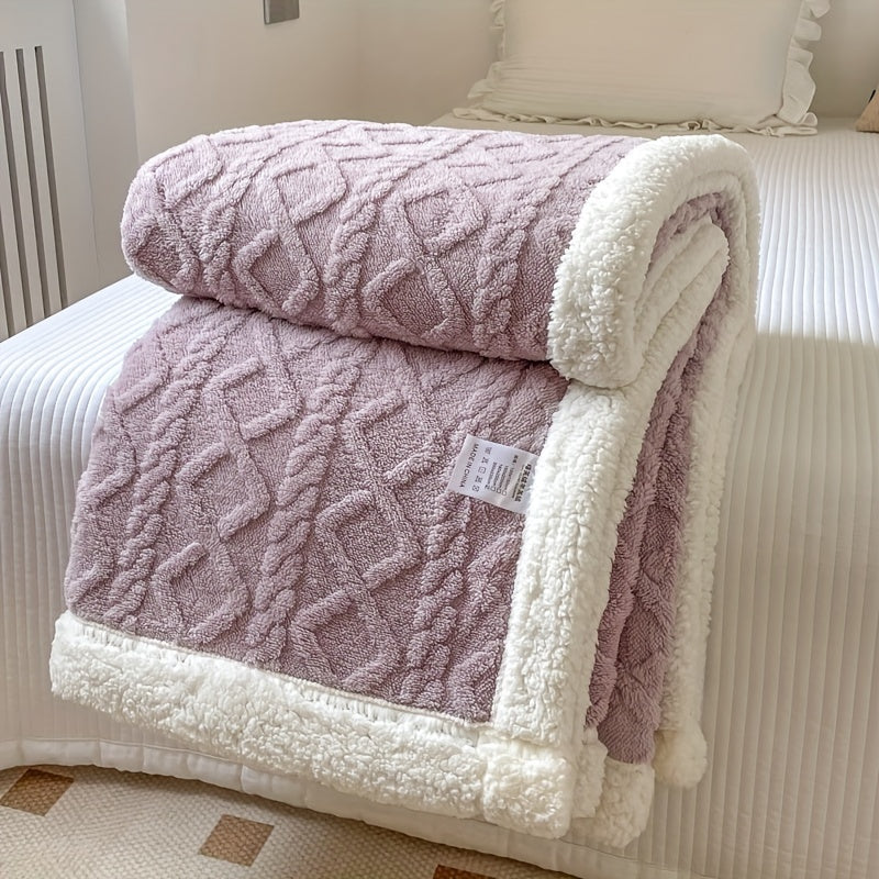 CozyLuxe Reversible Fleece Blanket – Soft Warmth, Timeless Style