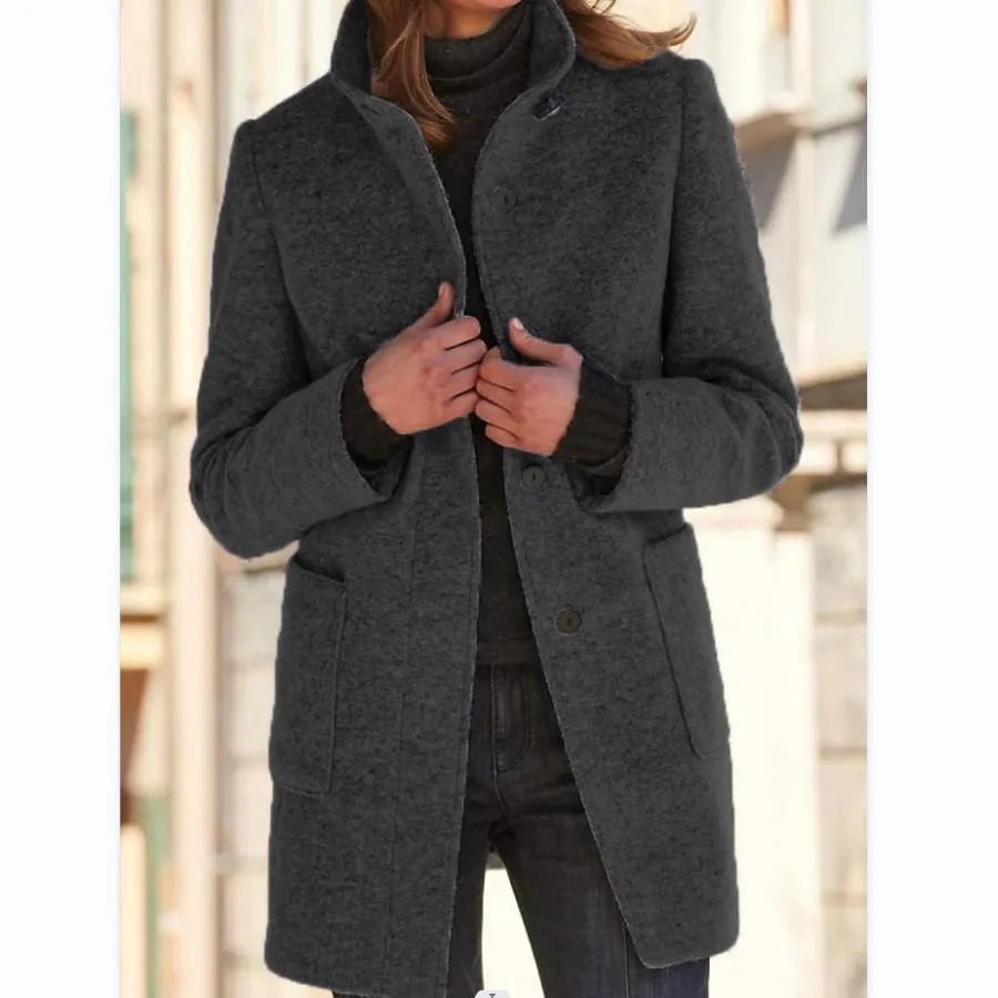 Elara Wool Coat – Women’s Elegant Long Jacket