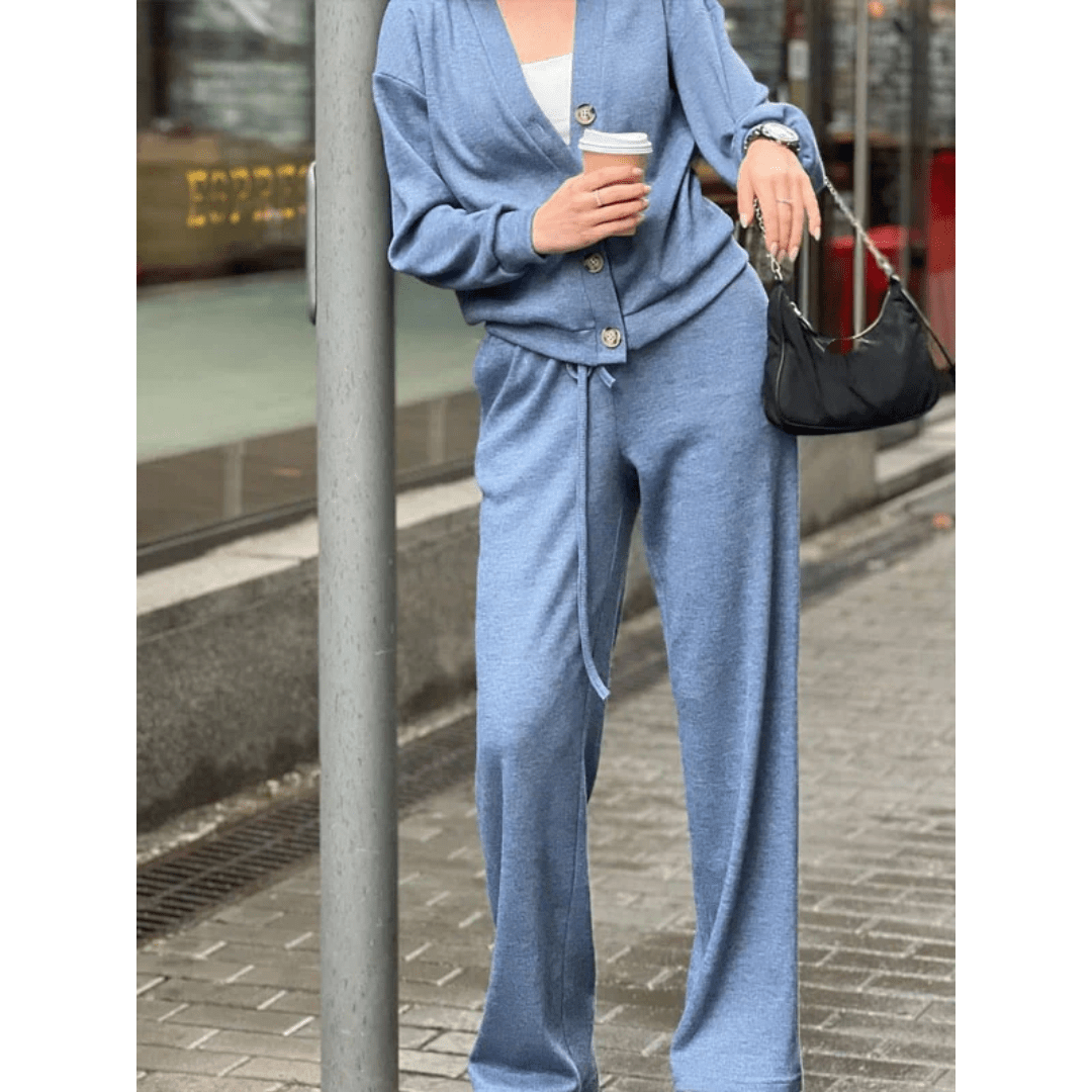 Elara Winter Knit Set – Women’s 2-Piece Cardigan & Pants