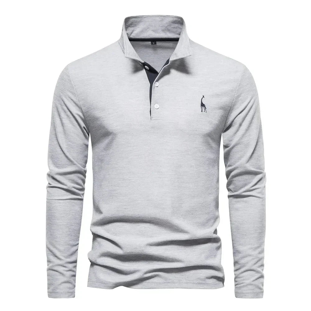 Lior Long Sleeve Polo – Men’s Classic Cotton Elegance