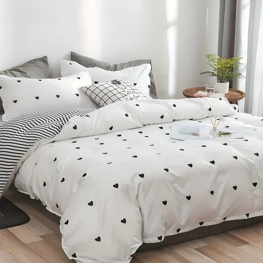 Amoria Bedding Set – Luxury Heart Print Comfort Collection