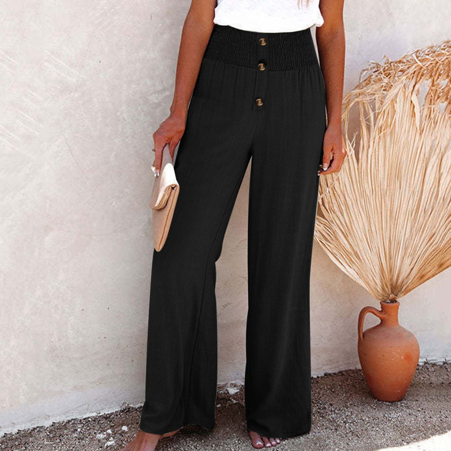 Elara Comfort Trousers – Women’s Elegant Wide-Leg Pants