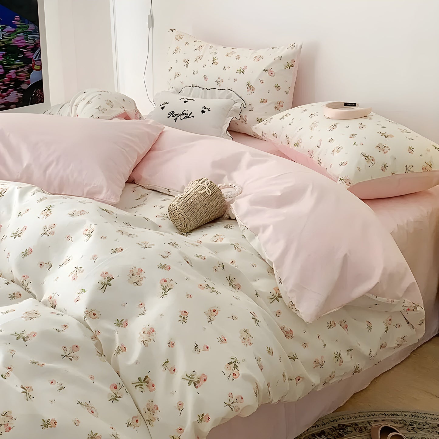 Lunara Bedding Set – Luxury Floral Cotton Blend Ensemble