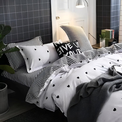Amoria Bedding Set – Luxury Heart Print Comfort Collection