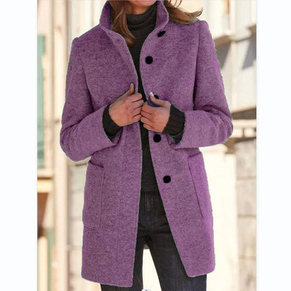 Elara Wool Coat – Women’s Elegant Long Jacket