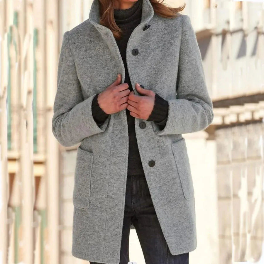 Elara Wool Coat – Women’s Elegant Long Jacket