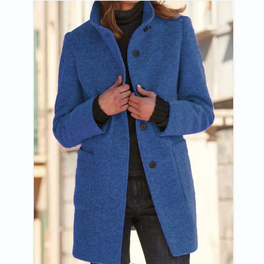 Elara Wool Coat – Women’s Elegant Long Jacket