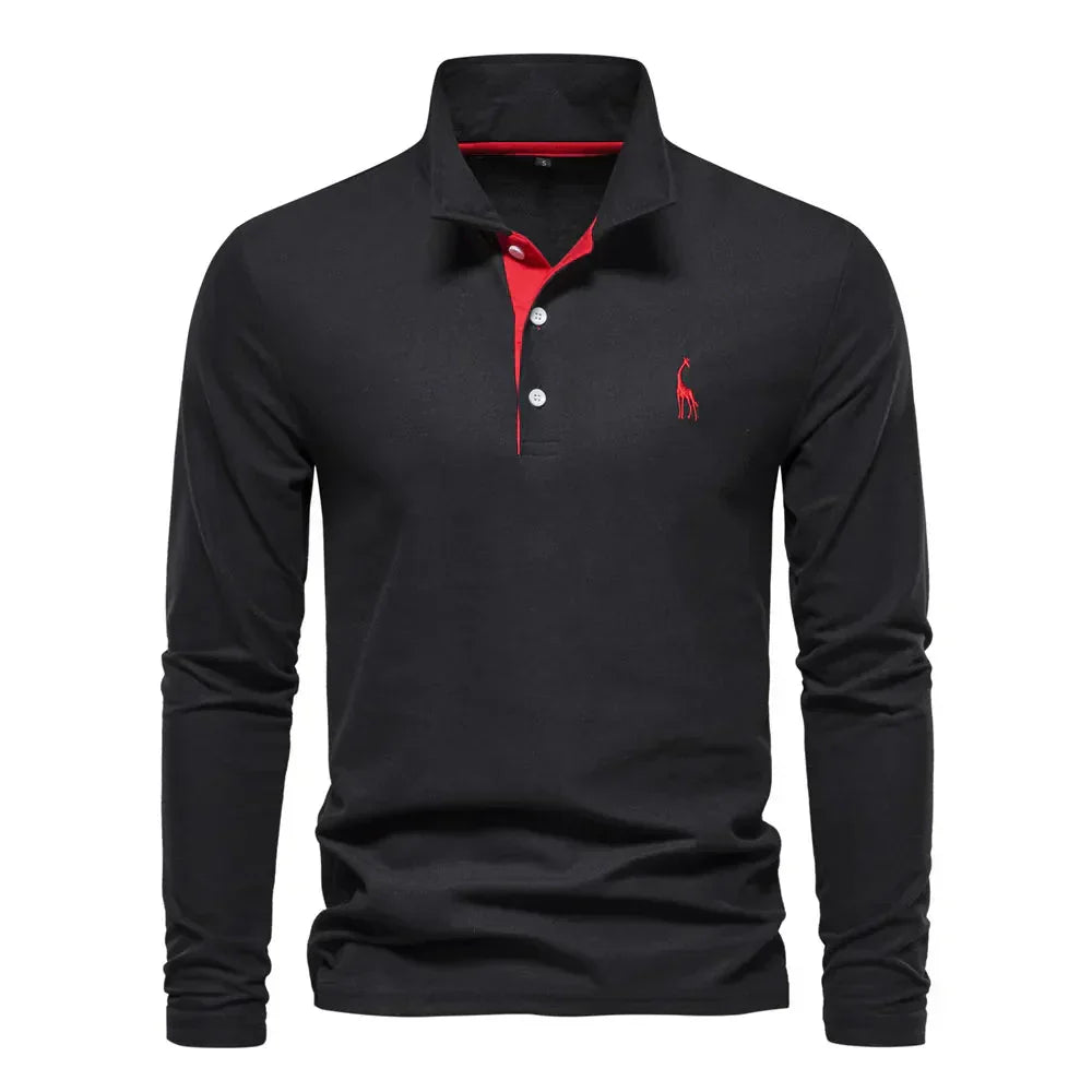 Lior Long Sleeve Polo – Men’s Classic Cotton Elegance