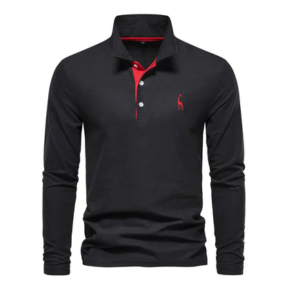 Lior Long Sleeve Polo – Men’s Classic Cotton Elegance
