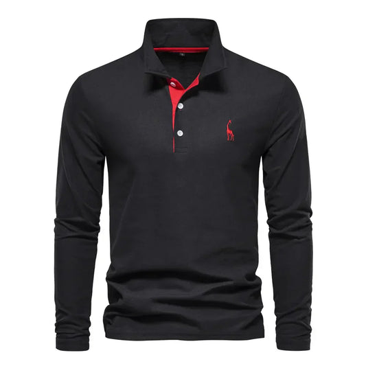 Lior Long Sleeve Polo – Men’s Classic Cotton Elegance
