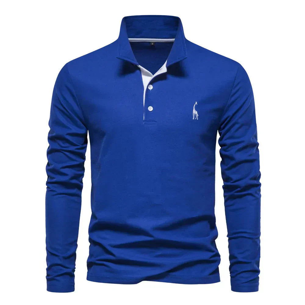 Lior Long Sleeve Polo – Men’s Classic Cotton Elegance