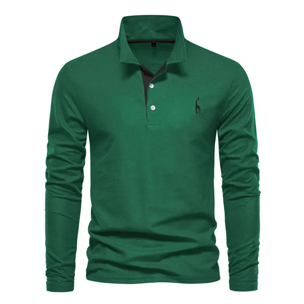 Lior Long Sleeve Polo – Men’s Classic Cotton Elegance