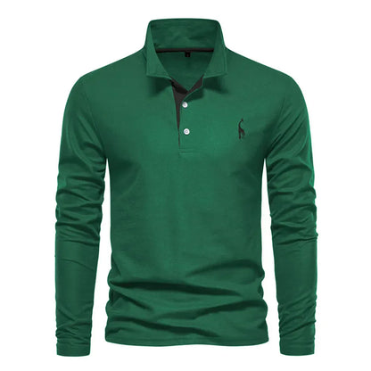 Lior Long Sleeve Polo – Men’s Classic Cotton Elegance