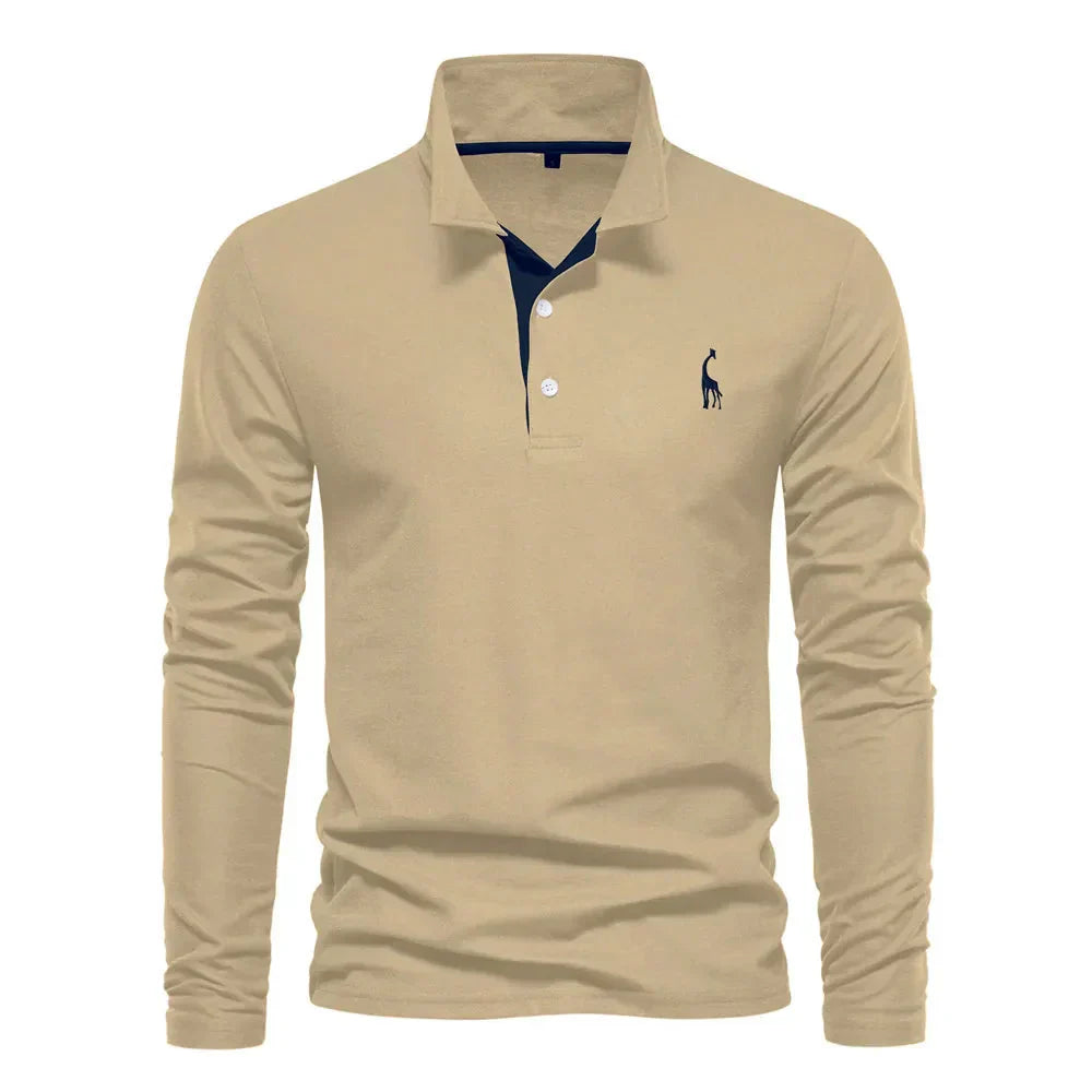 Lior Long Sleeve Polo – Men’s Classic Cotton Elegance