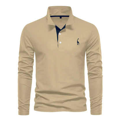 Lior Long Sleeve Polo – Men’s Classic Cotton Elegance