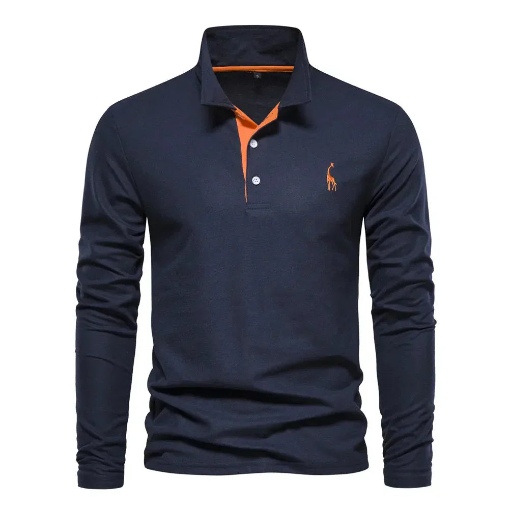 Lior Long Sleeve Polo – Men’s Classic Cotton Elegance