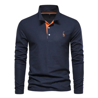 Lior Long Sleeve Polo – Men’s Classic Cotton Elegance