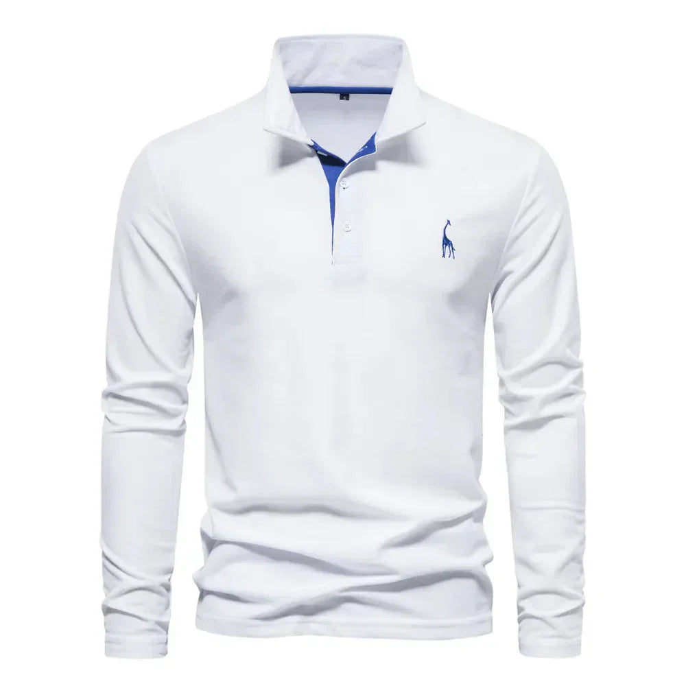 Lior Long Sleeve Polo – Men’s Classic Cotton Elegance